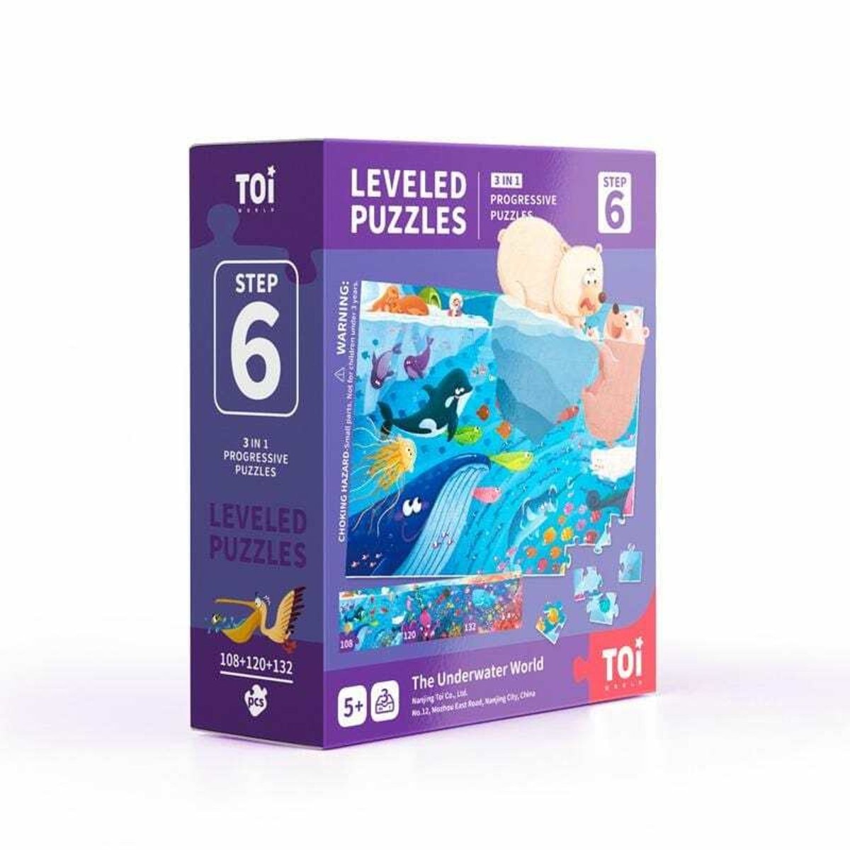 TOI World The Underwater World Leveled Puzzles 3 in 1 Progressive Puzzles Step 6 - Explorers Gifts