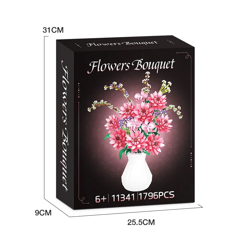 Woma Flowers Bouquet Building Blocks Toy 1796 Pcs