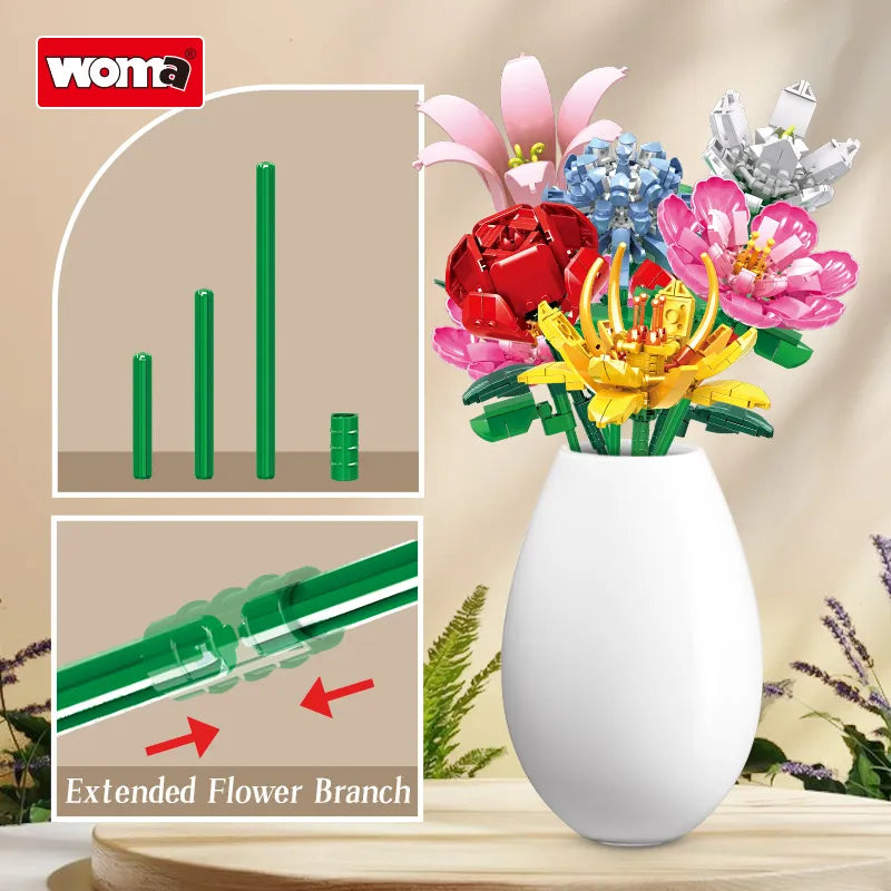 WOMA Flower Bouquet Block Toys - Only One Flower