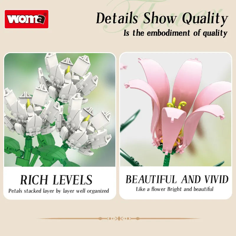 WOMA Flower Bouquet Block Toys - Only One Flower