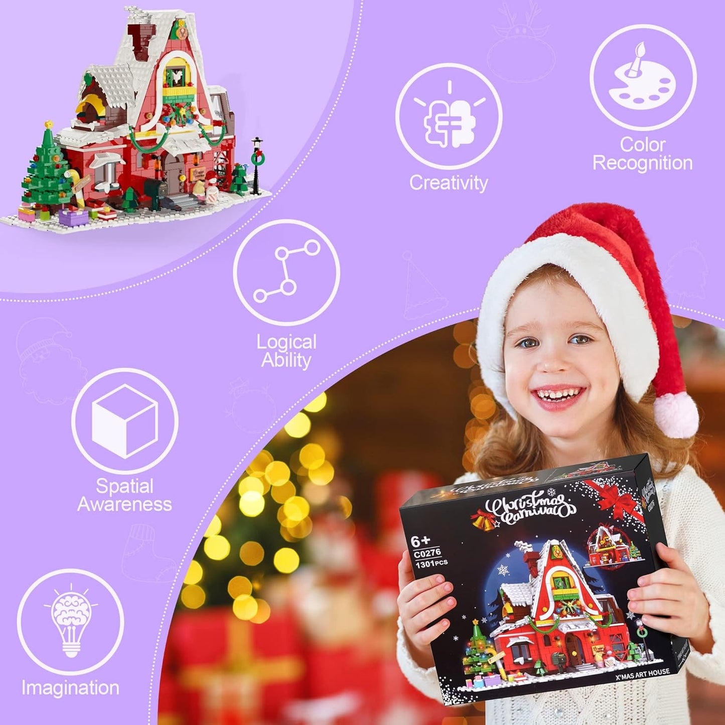 WOMA Christmax Carnival X'MAS Art House Block Toys 1301 Pcs