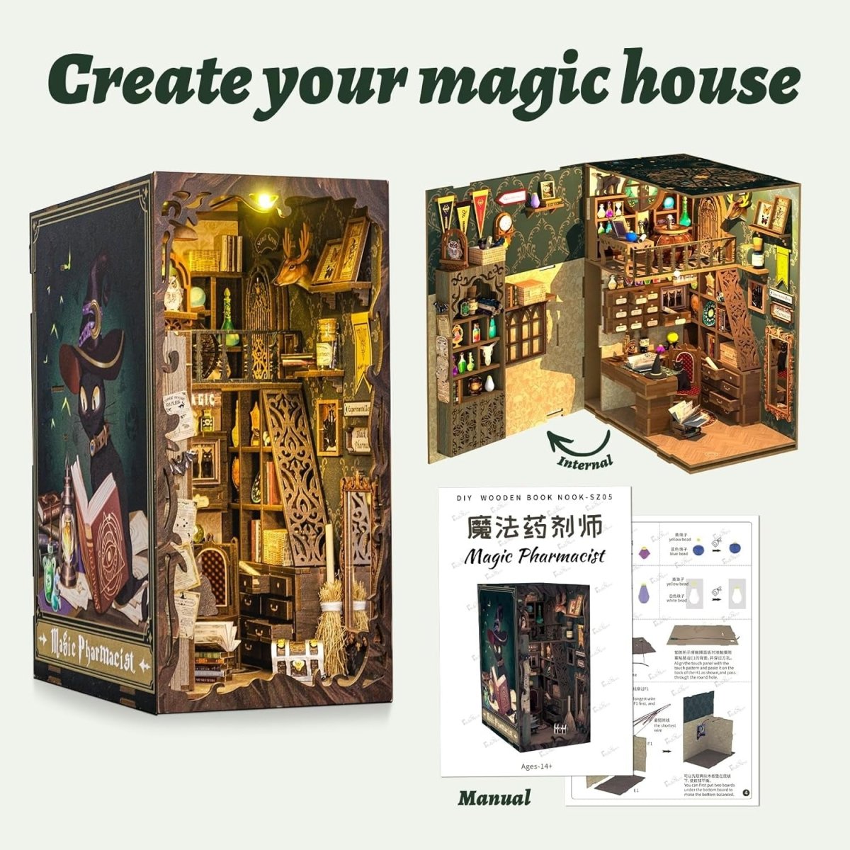 Explorers 3D Wooden Puzzle Bookend Magic Pharmacist 282 Pcs - Explorers Gifts