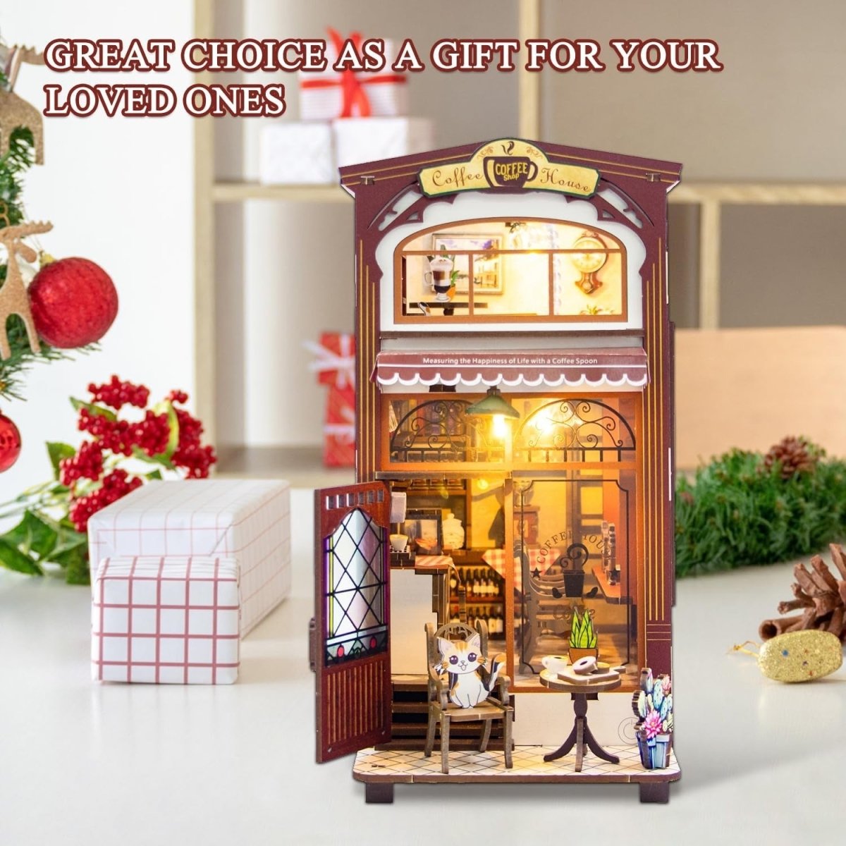 Explorers 3D Wooden Puzzle Bookend Cafe House - Explorers Gifts