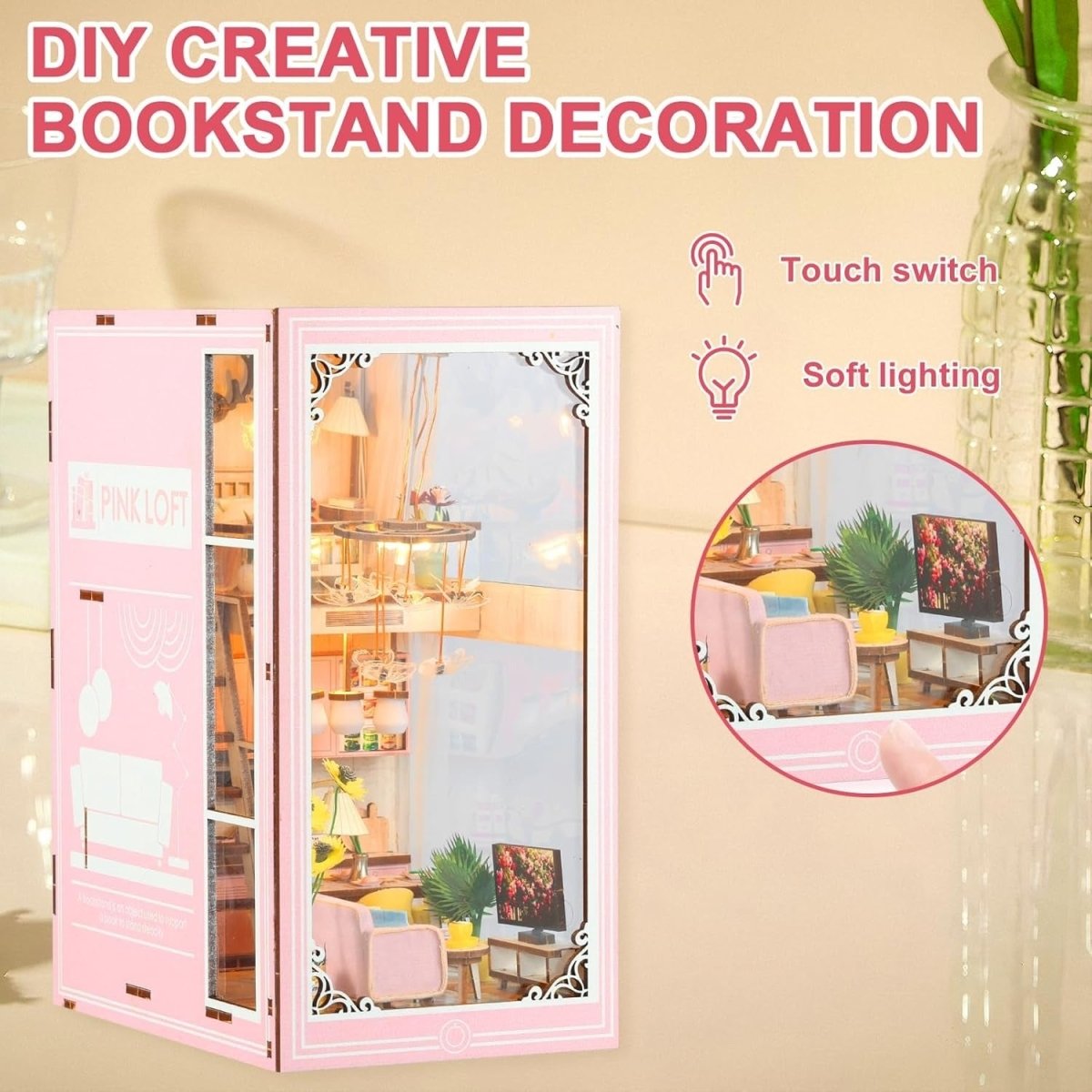 Explorers 3D Wooden Puzzle Bookend Pink Loft - Explorers Gifts