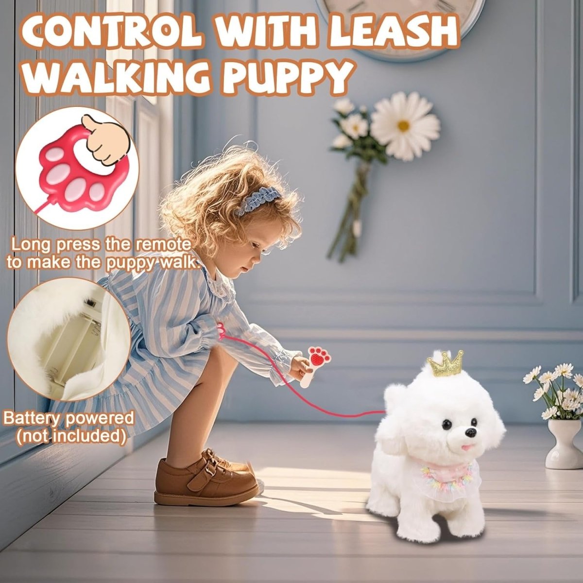 Explorers Interactive Plush Puppy Toy Dog Set White Terrier Dog - Explorers Gifts
