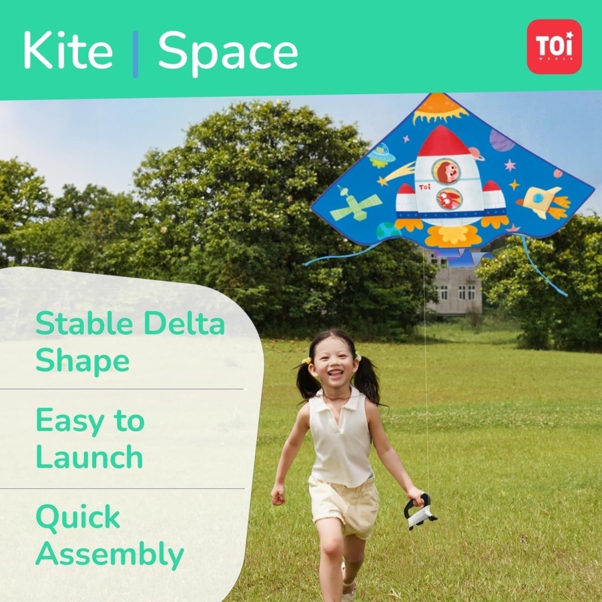 TOI World Children Kite Aerospace Blue - Explorers Gifts
