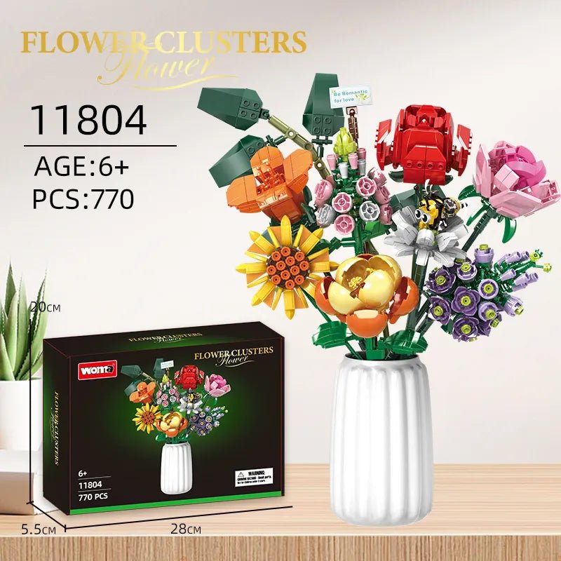 WOMA Blocks Flower Series Flower Clusters Block Toys 779 Pcs - Explorers Gifts
