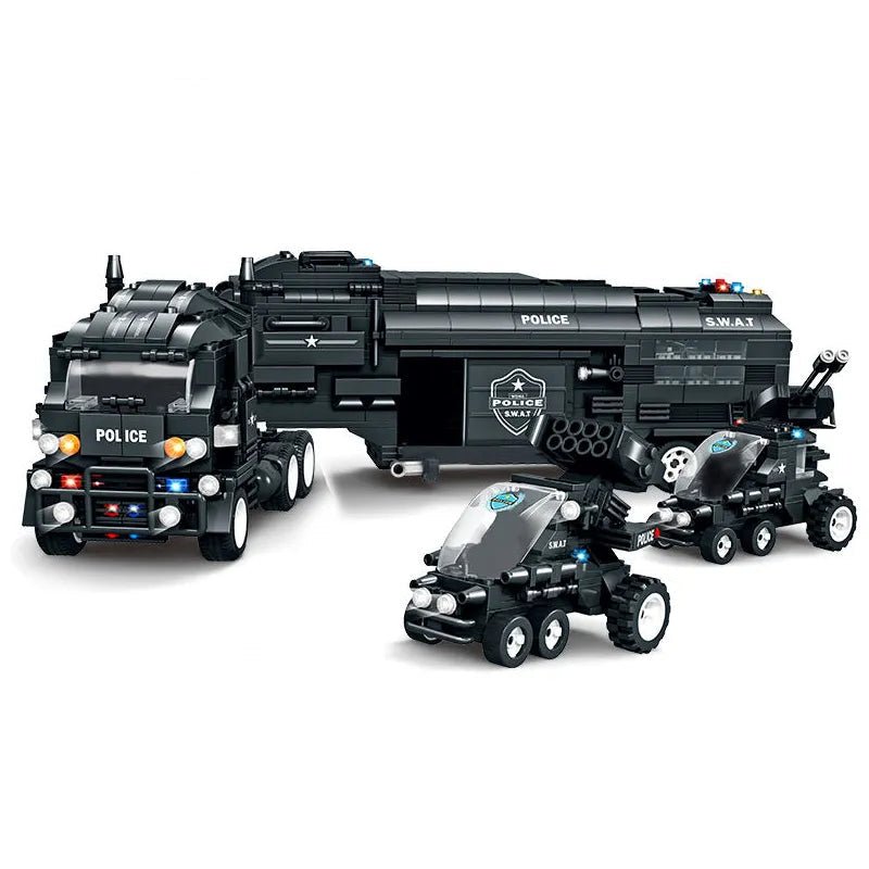 WOMA Thunderstorm Armoured Vehicle SWAT Anti - Riot Force Block Toys 1413 Pcs - Explorers Gifts