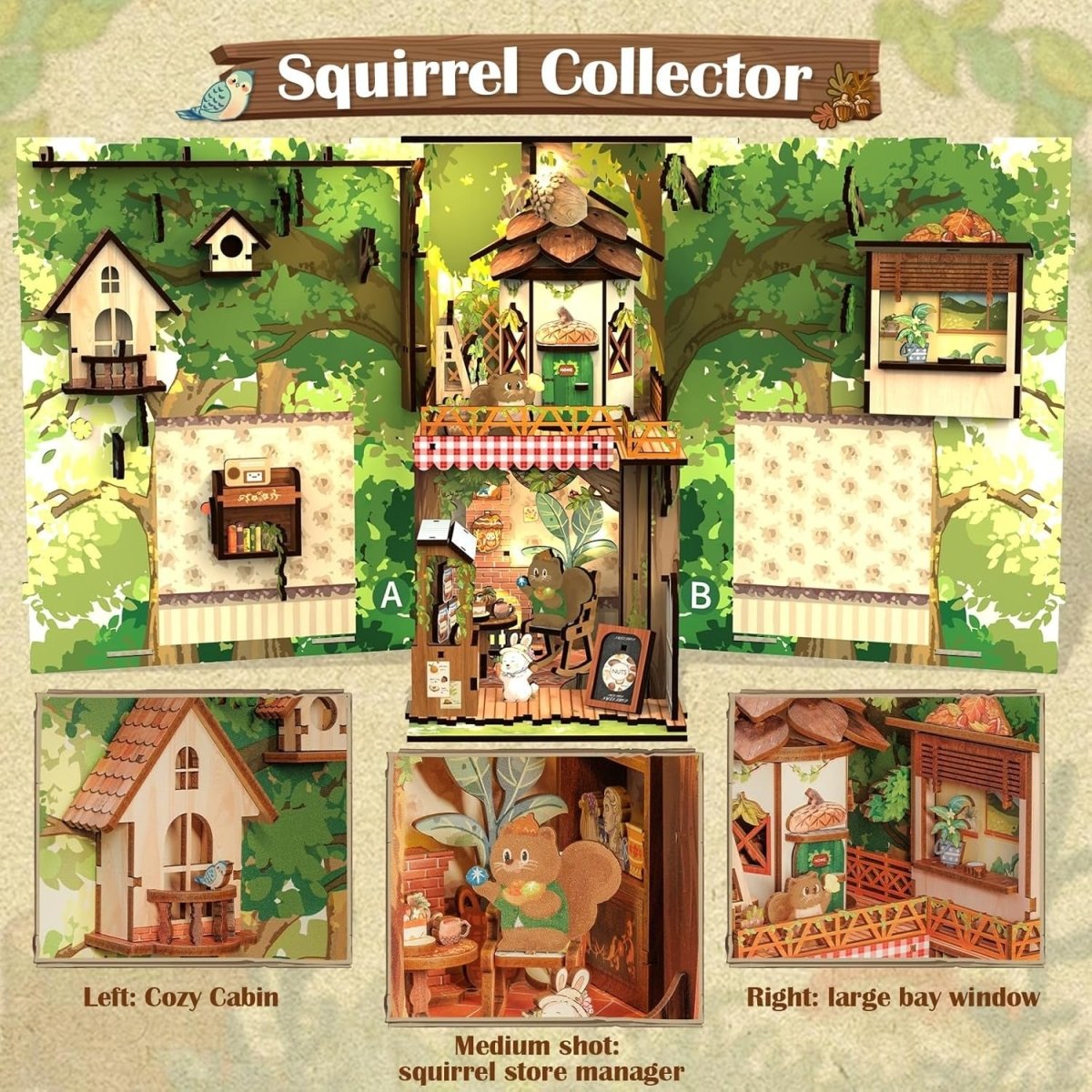 Explorers 3D Wooden Puzzle Bookend Squirrel Collector 204 Pcs - Explorers Gifts