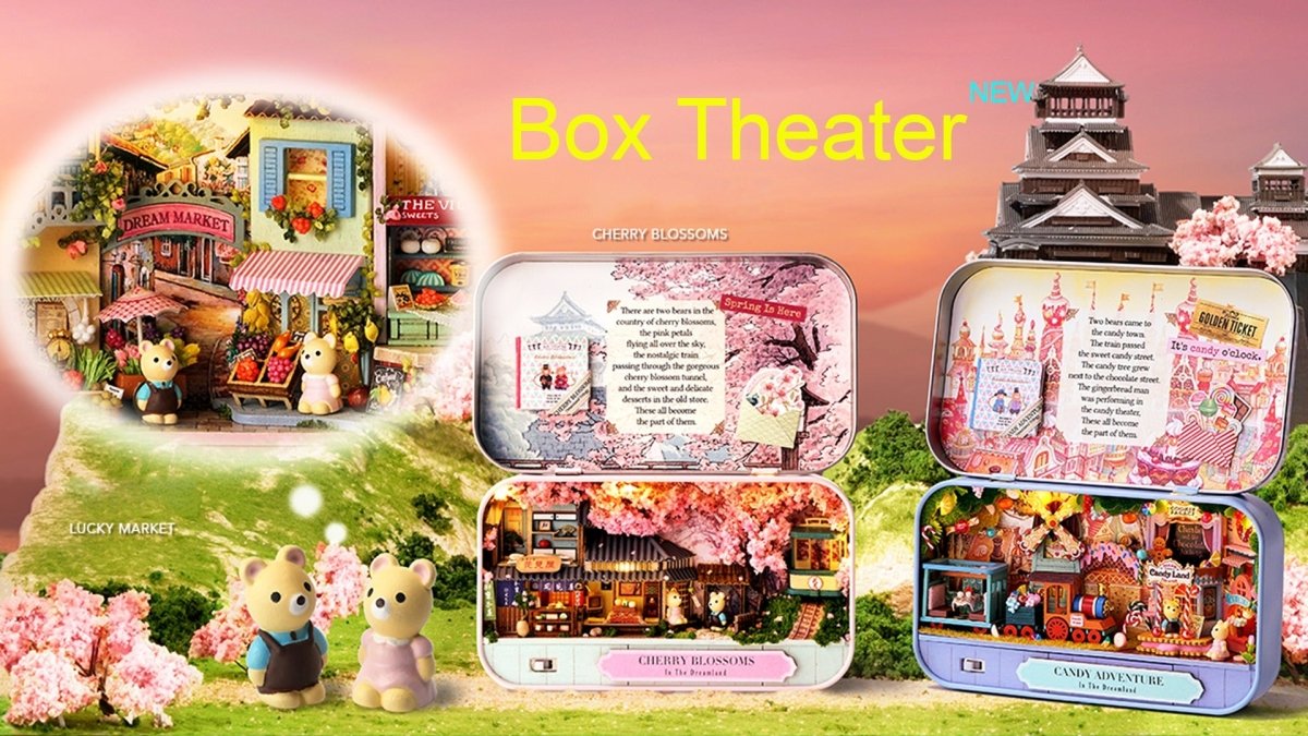 Explorers 3D Wooden Puzzle Box Theatre Cherry Blossoms - Explorers Gifts