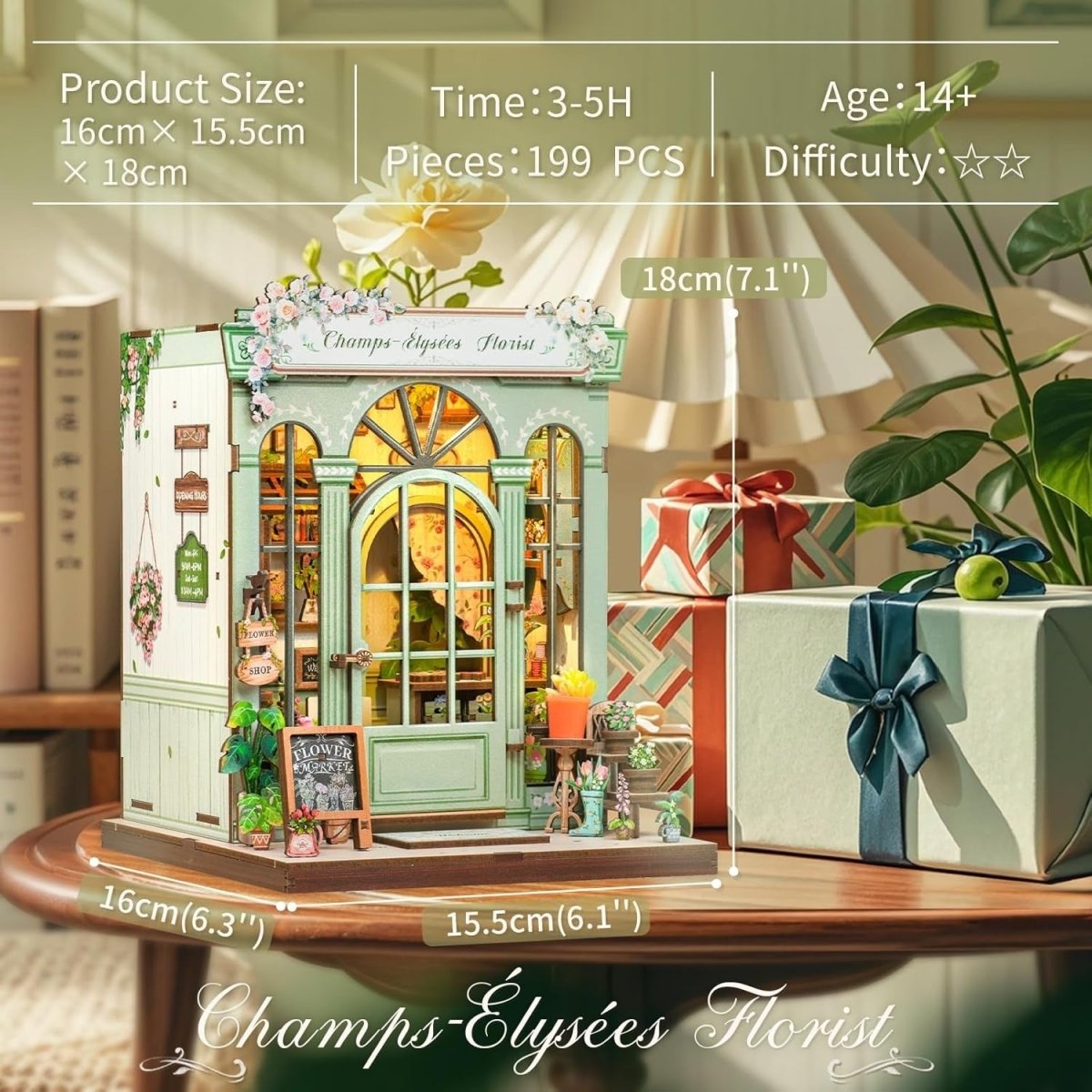 Explorers 3D Wooden Puzzle Champs Elysees Florist 199 Pcs - Explorers Gifts