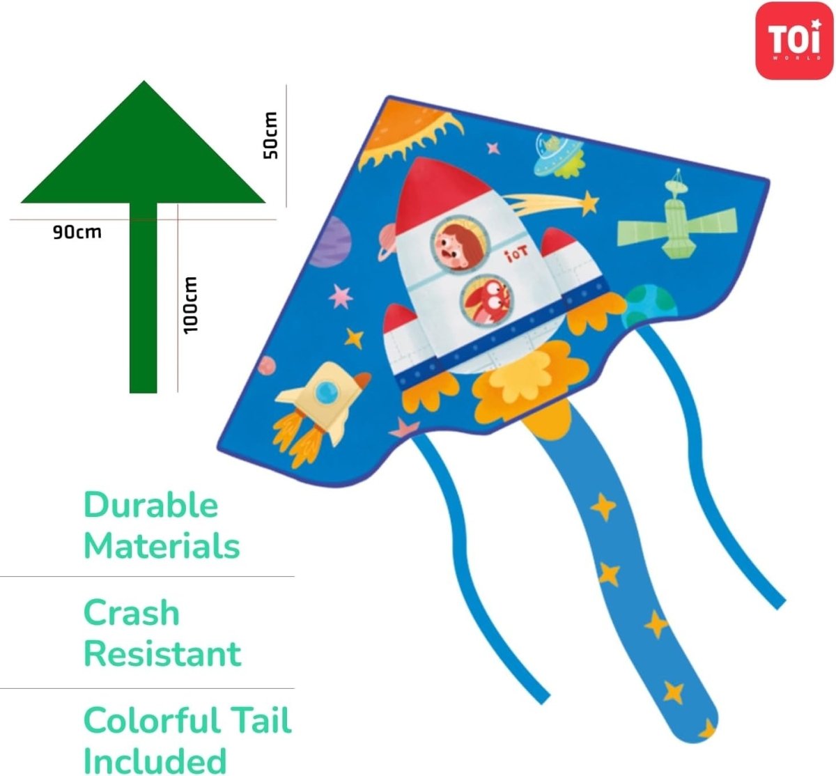 TOI World Children Kite Aerospace Blue - Explorers Gifts