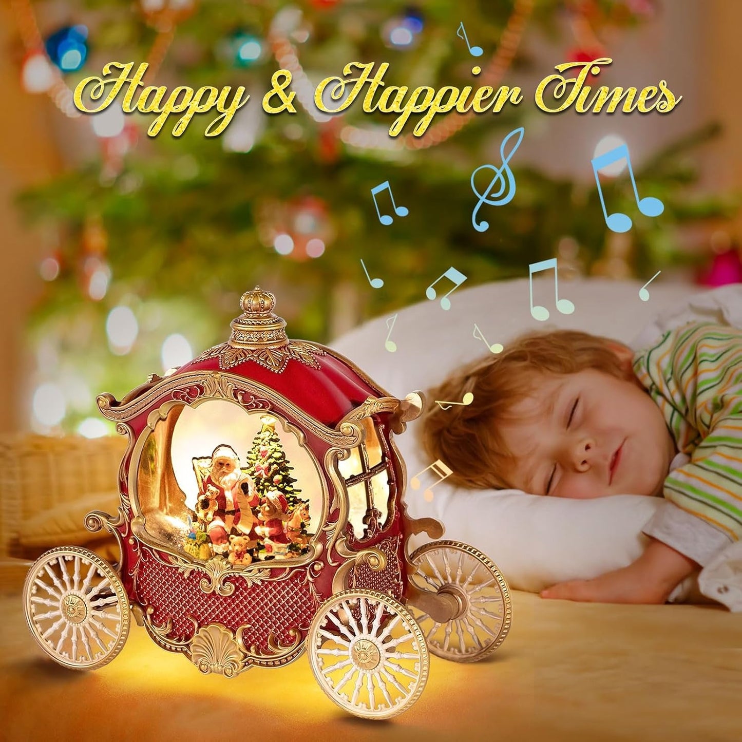 Explorers Santa Claus Snow Water Lantern Carriage WDL-23031