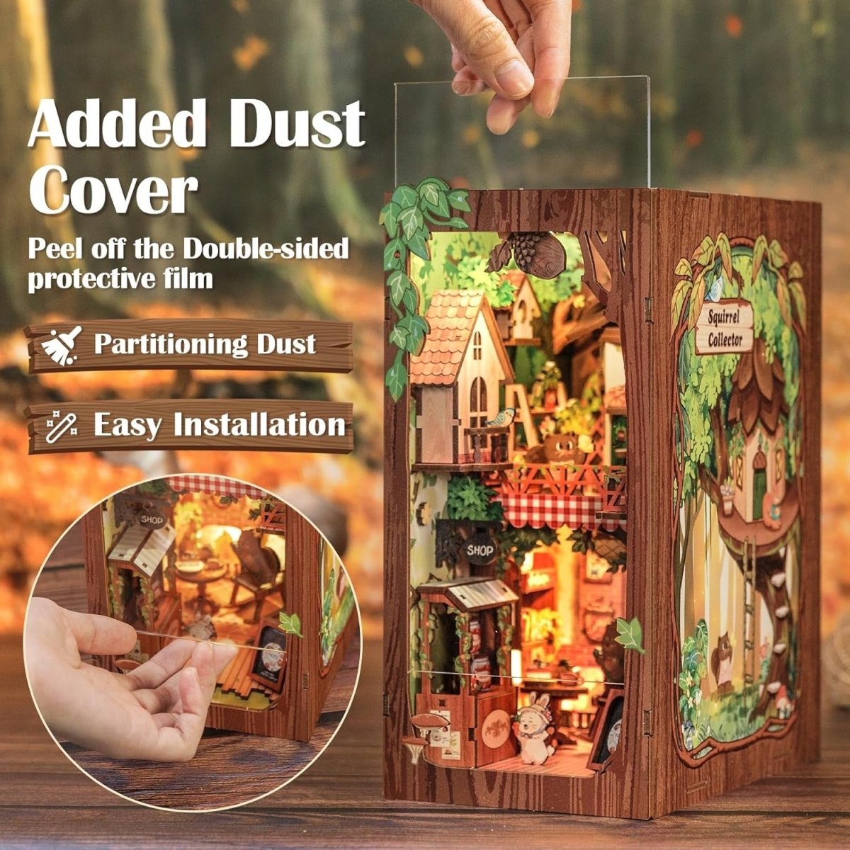 Explorers 3D Wooden Puzzle Bookend Squirrel Collector 204 Pcs - Explorers Gifts