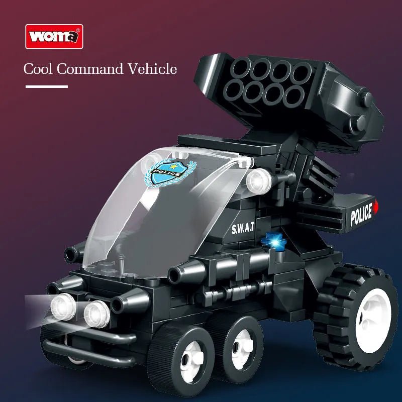 WOMA Thunderstorm Armoured Vehicle SWAT Anti - Riot Force Block Toys 1413 Pcs - Explorers Gifts