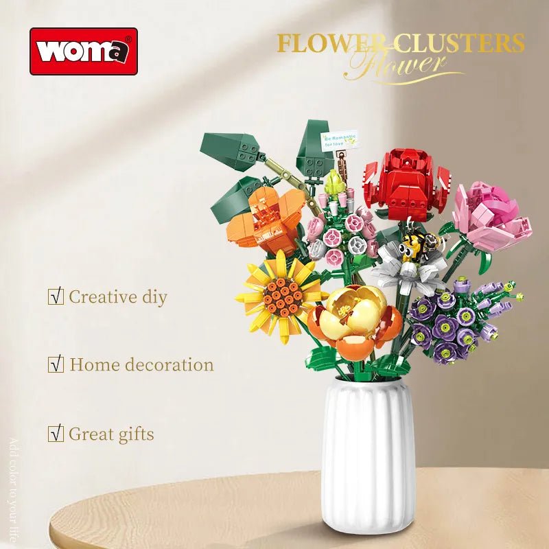 WOMA Blocks Flower Series Flower Clusters Block Toys 779 Pcs - Explorers Gifts