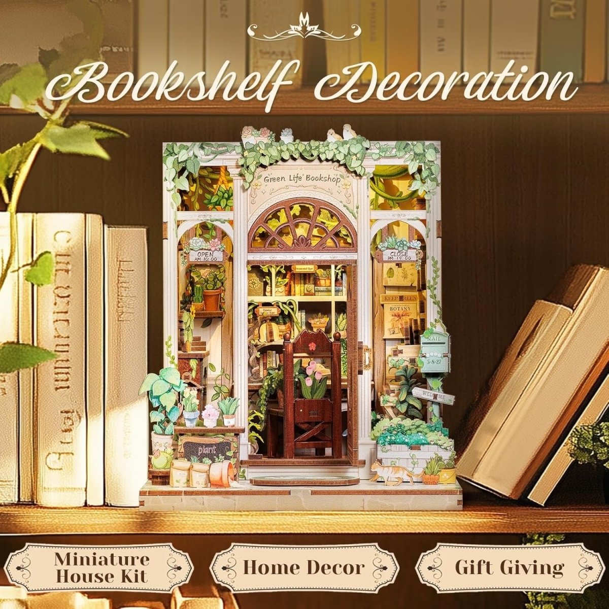 Explorers 3D Wooden Puzzle Green Life Bookshop 196 Pcs - Explorers Gifts