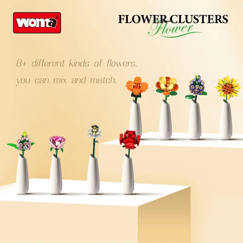 WOMA Blocks Flower Series Flower Clusters Block Toys 779 Pcs - Explorers Gifts