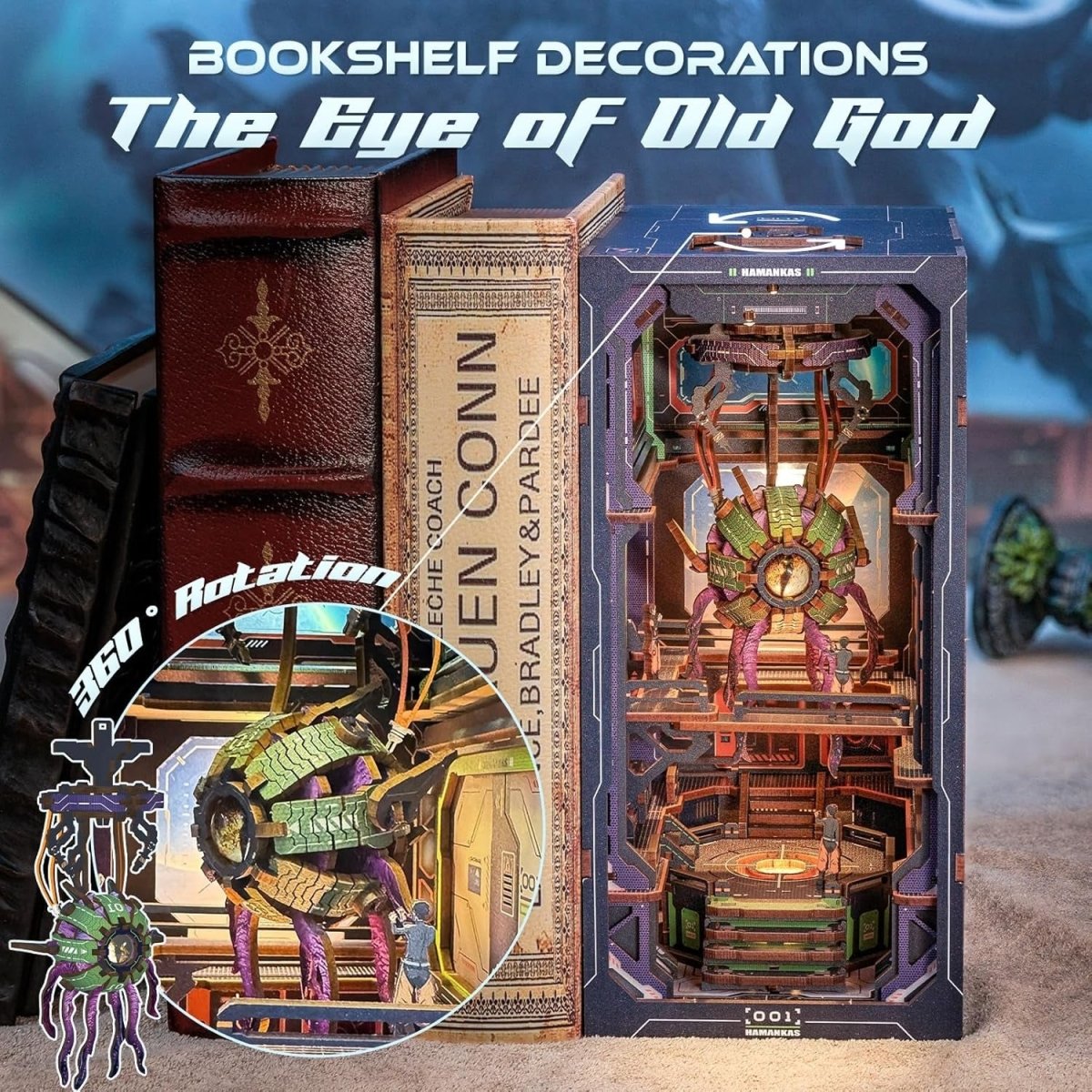 Explorers 3D Wooden Puzzle Bookend The Eye of Old God 224 Pcs - Explorers Gifts