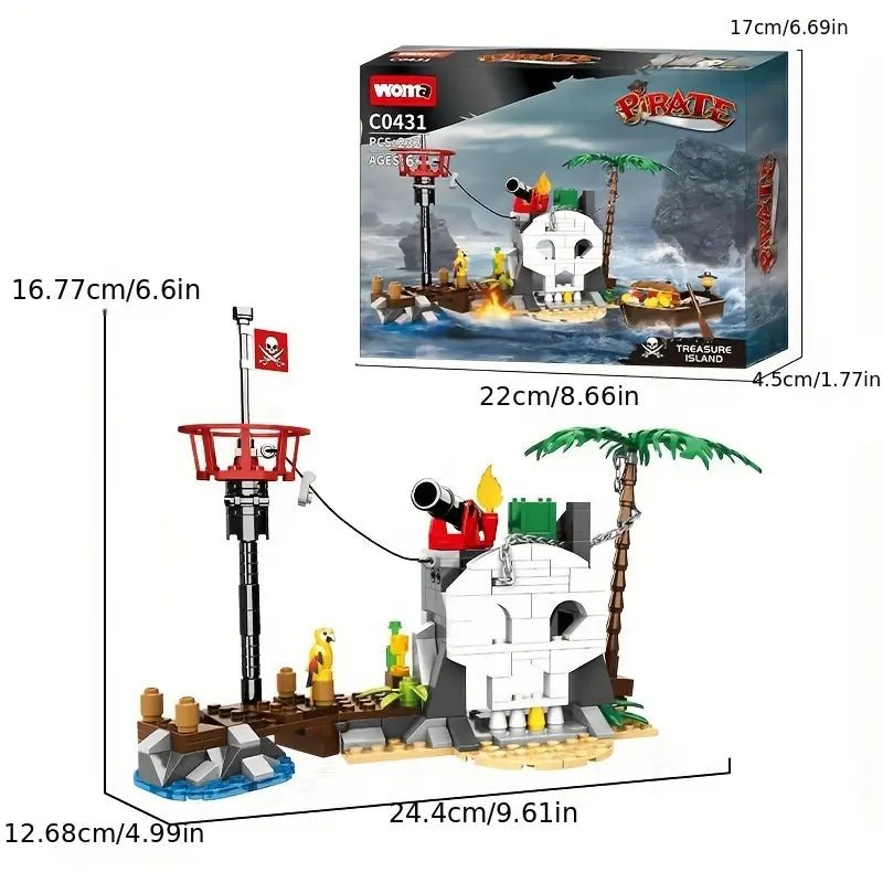 WOMA Pirate Treasure Island Block Toys 1546 Pcs - Explorers Gifts
