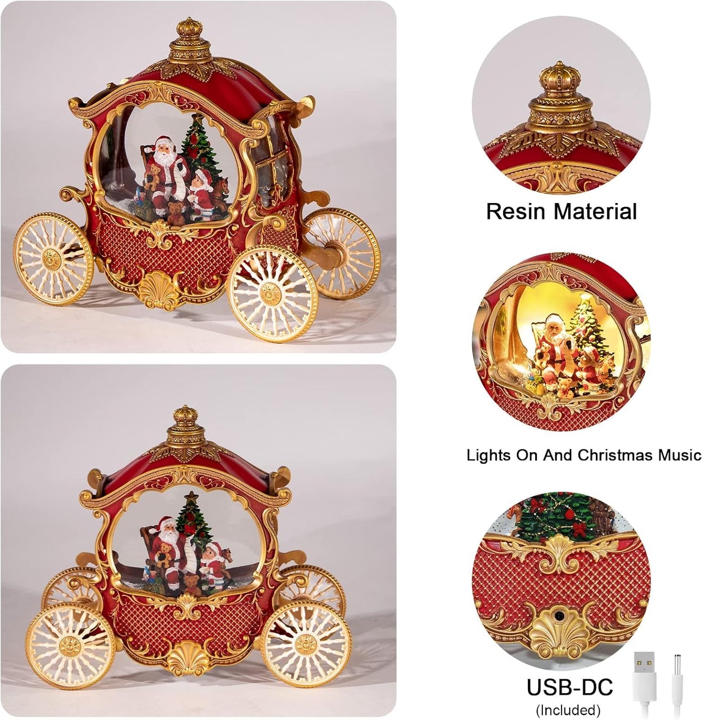 Explorers Santa Claus Snow Water Lantern Carriage WDL-23031