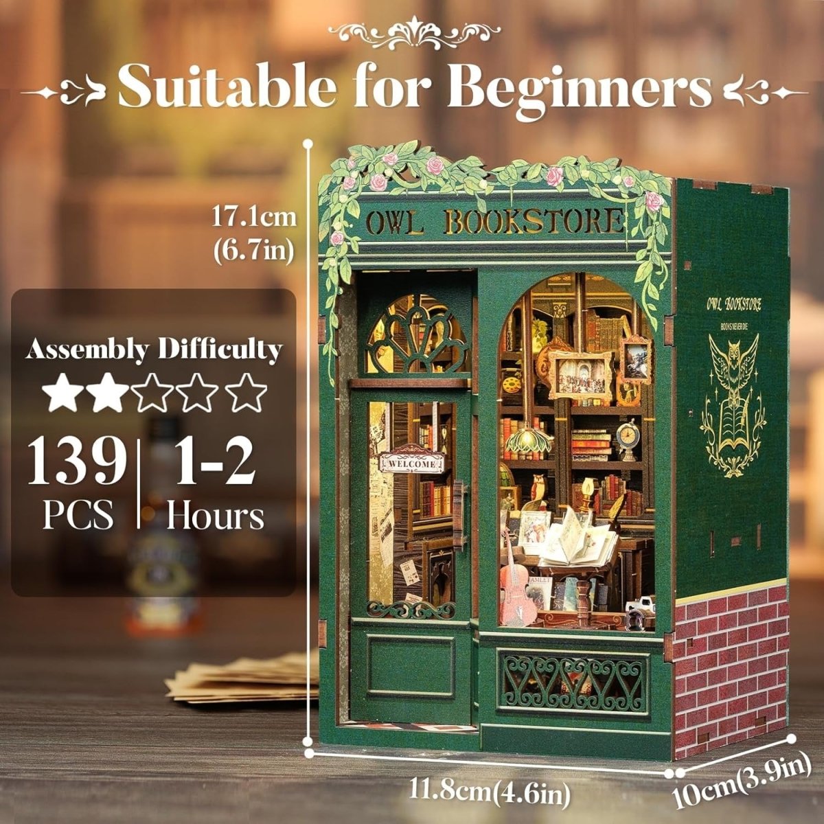 Explorers 3D Wooden Puzzle Owl Book Store 139 Pcs - Explorers Gifts