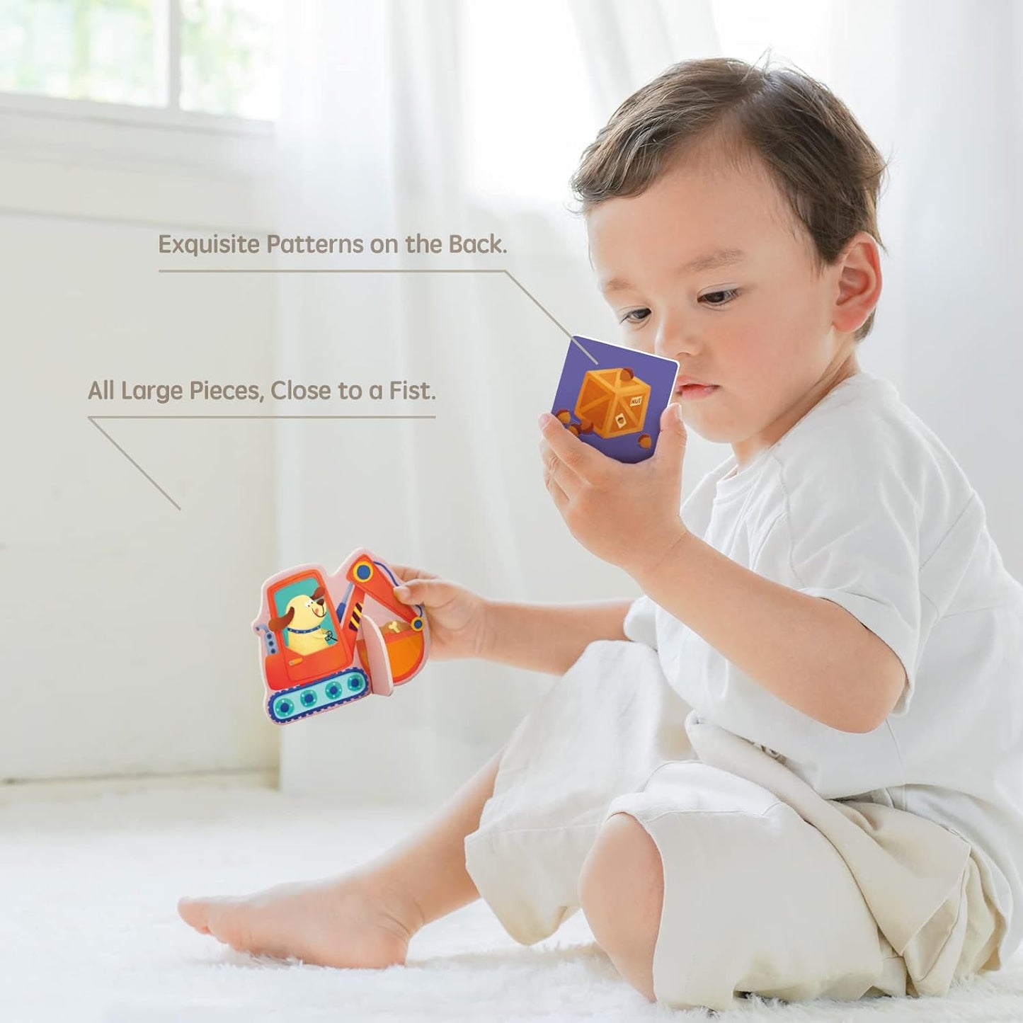 TOI World My First Puzzles Shape & Construction Vehicle 6 in 1 Puzzles - Explorers Gifts