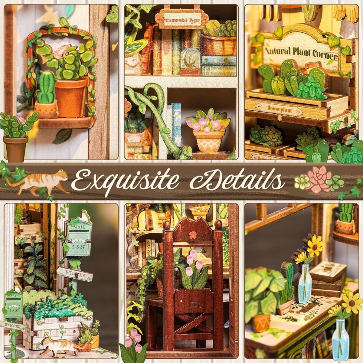 Explorers 3D Wooden Puzzle Green Life Bookshop 196 Pcs - Explorers Gifts