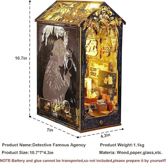Explorers 3D Wooden Puzzle Bookend Detective Famous Agency 253 Pcs - Explorers Gifts