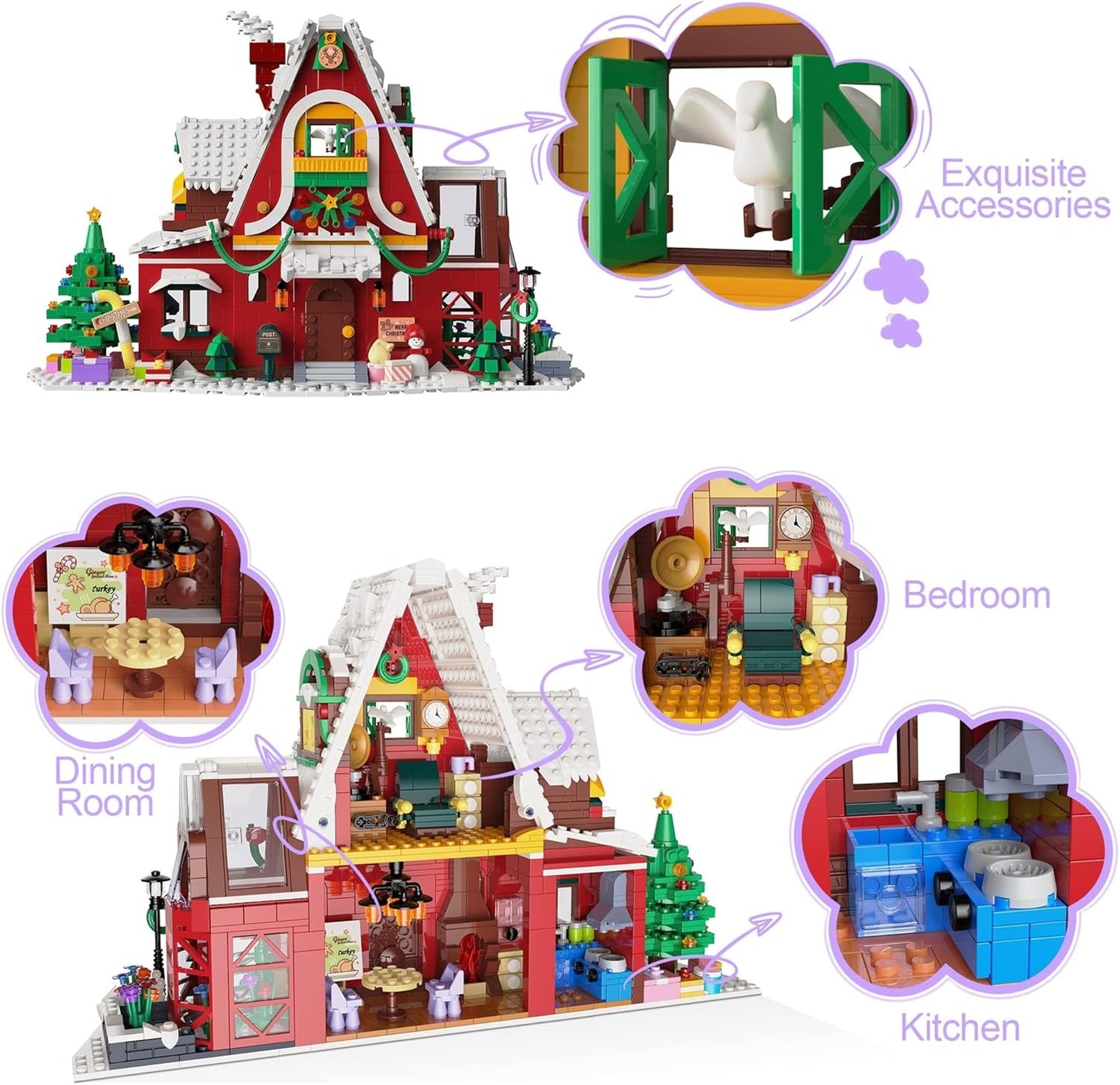 WOMA Christmax Carnival X'MAS Art House Block Toys 1301 Pcs