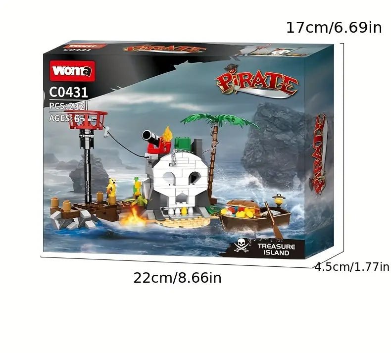 WOMA Pirate Treasure Island Block Toys 1546 Pcs - Explorers Gifts
