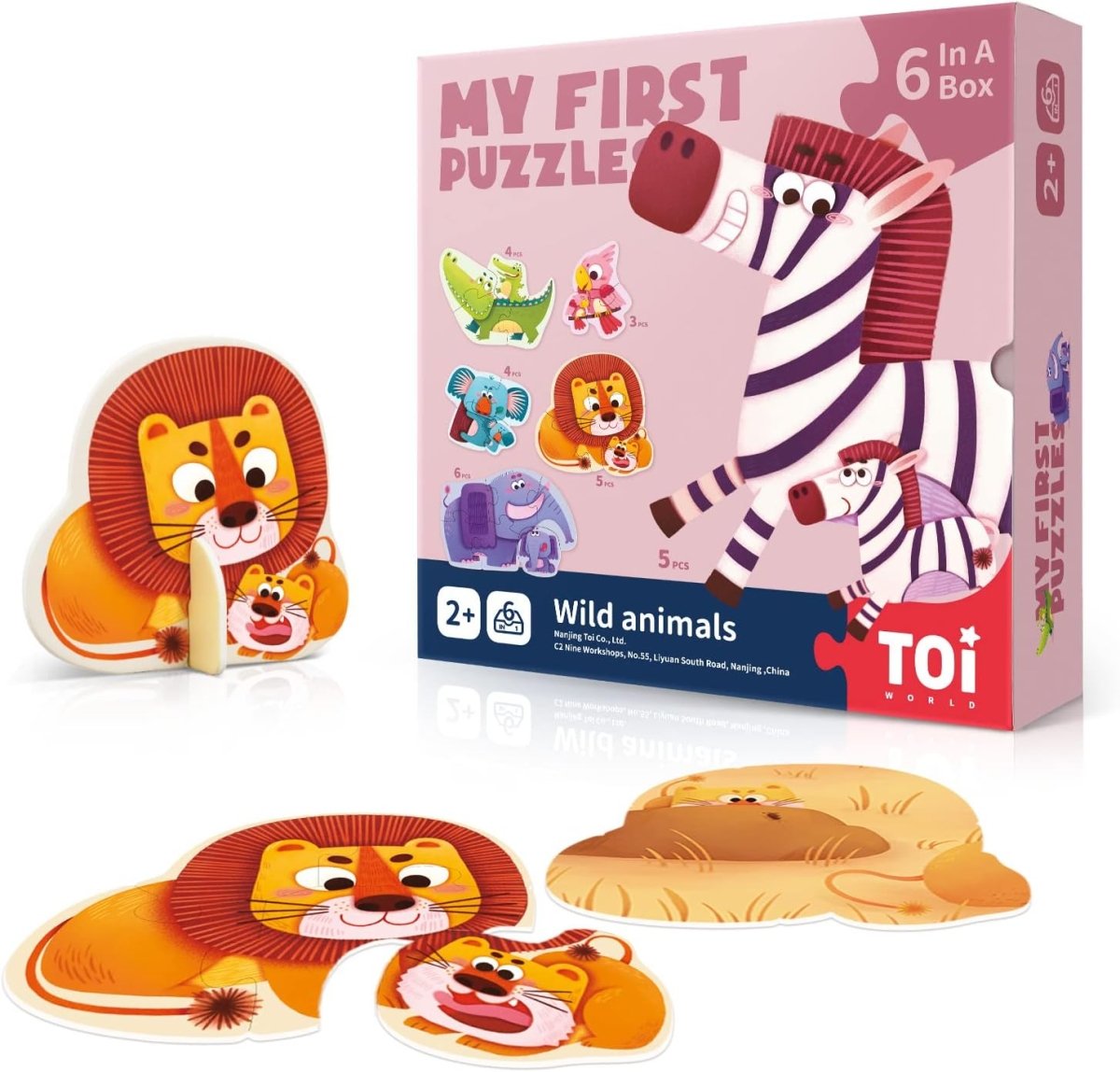TOI World My First Puzzles Wild Animals 6 in 1 Puzzles - Explorers Gifts