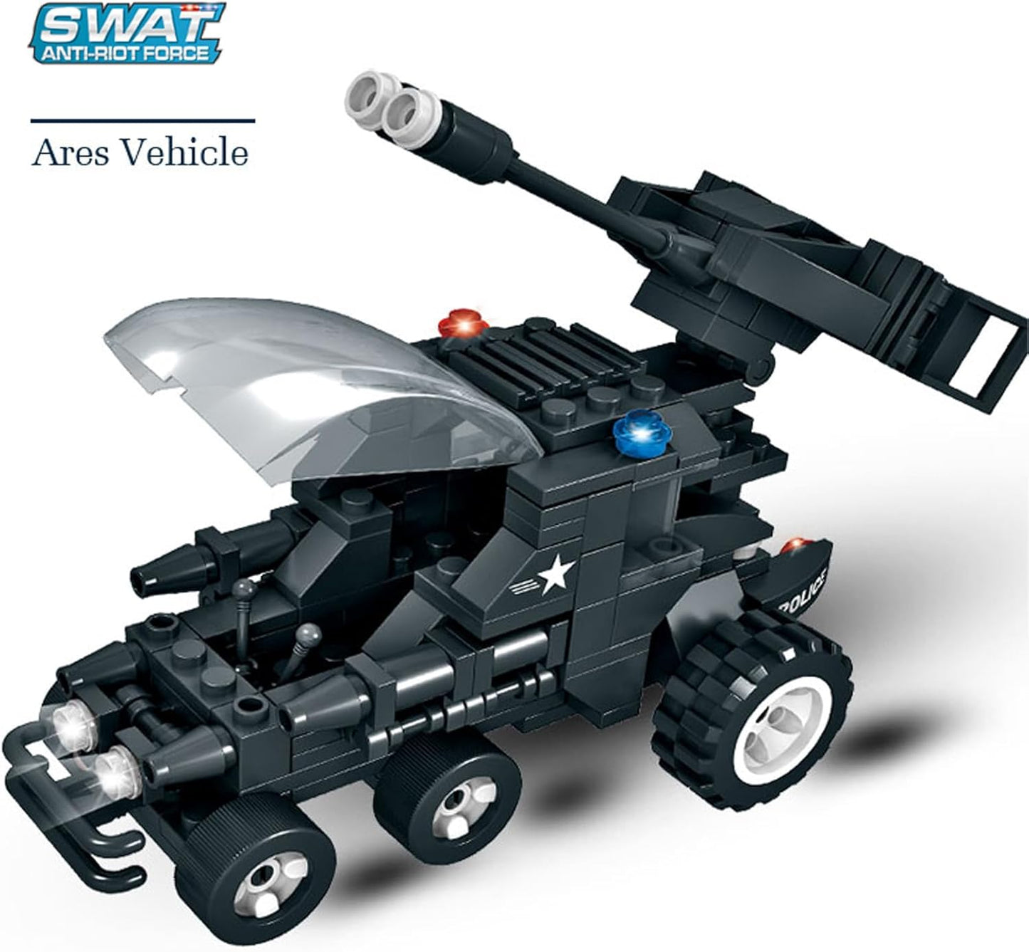 WOMA Thunderstorm Armoured Vehicle SWAT Anti - Riot Force Block Toys 1413 Pcs - Explorers Gifts