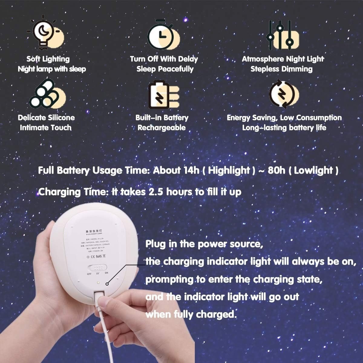 Explorers Lovely Slug Night Light - Explorers Gifts
