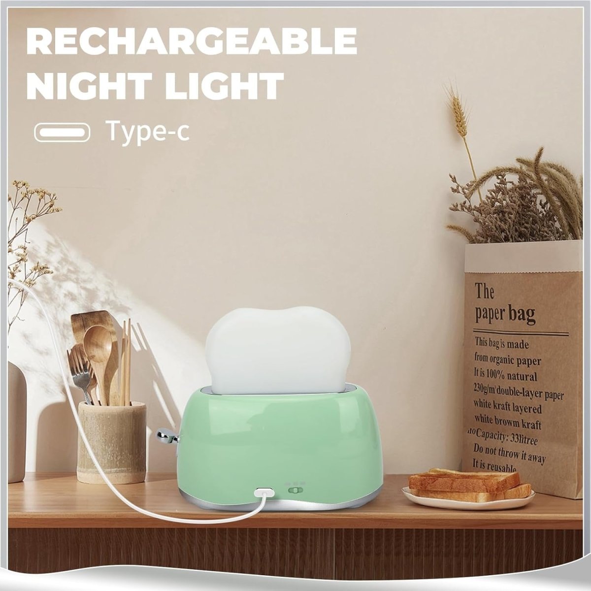 Explorers Toaster Night Light Vanilla Green - Explorers Gifts