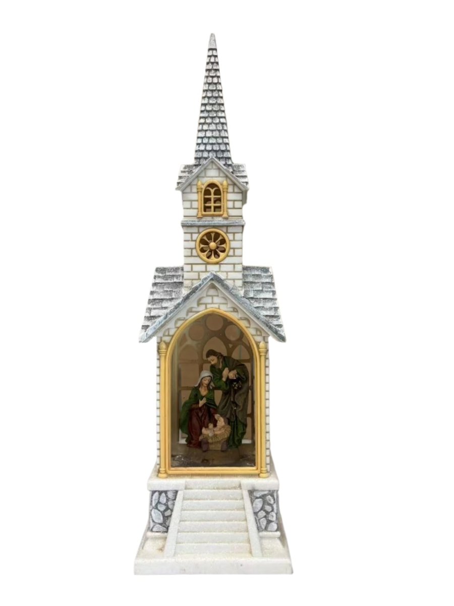 Explorers Religion Christmas Snow Water Lantern - 16inch - Explorers Gifts
