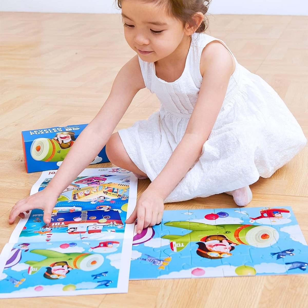 TOI World Traffic Leveled Puzzles 3 in 1 Progressive Puzzles Step 3 - Explorers Gifts