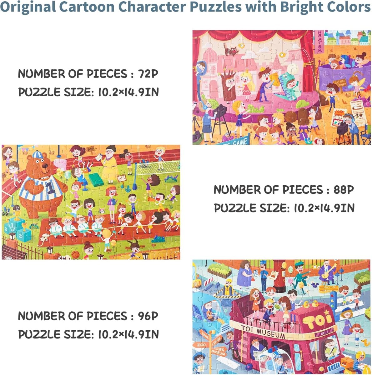 TOI World Campus Sports Leveled Puzzles 3 in 1 Progressive Puzzles Step 5 - Explorers Gifts