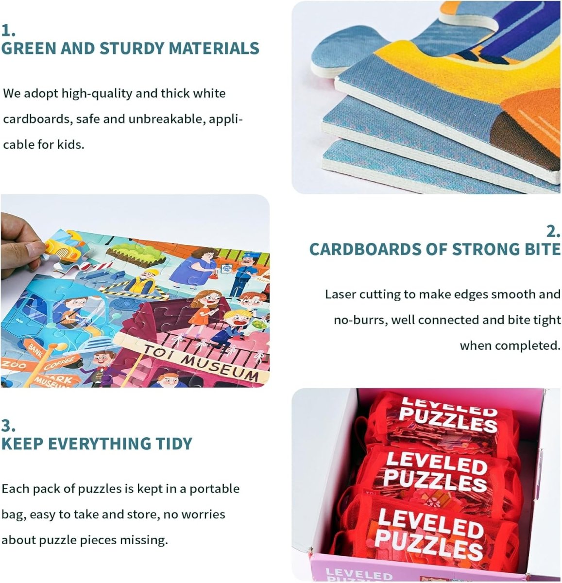 TOI World Campus Sports Leveled Puzzles 3 in 1 Progressive Puzzles Step 5 - Explorers Gifts
