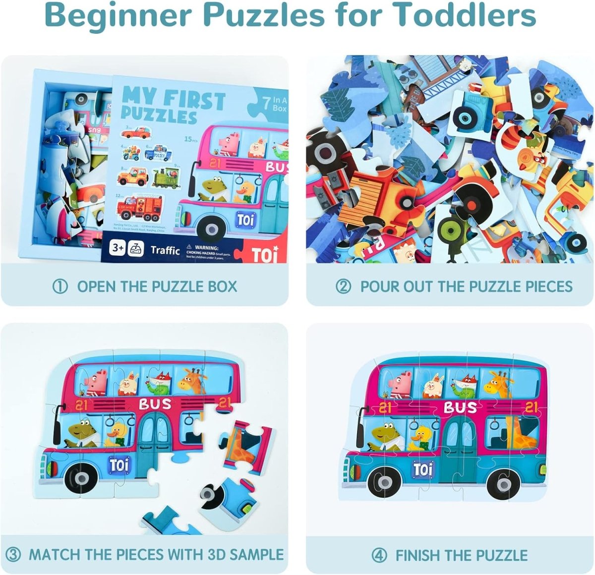 TOI World My First Puzzles Traffic 7 in 1 Puzzles - Explorers Gifts