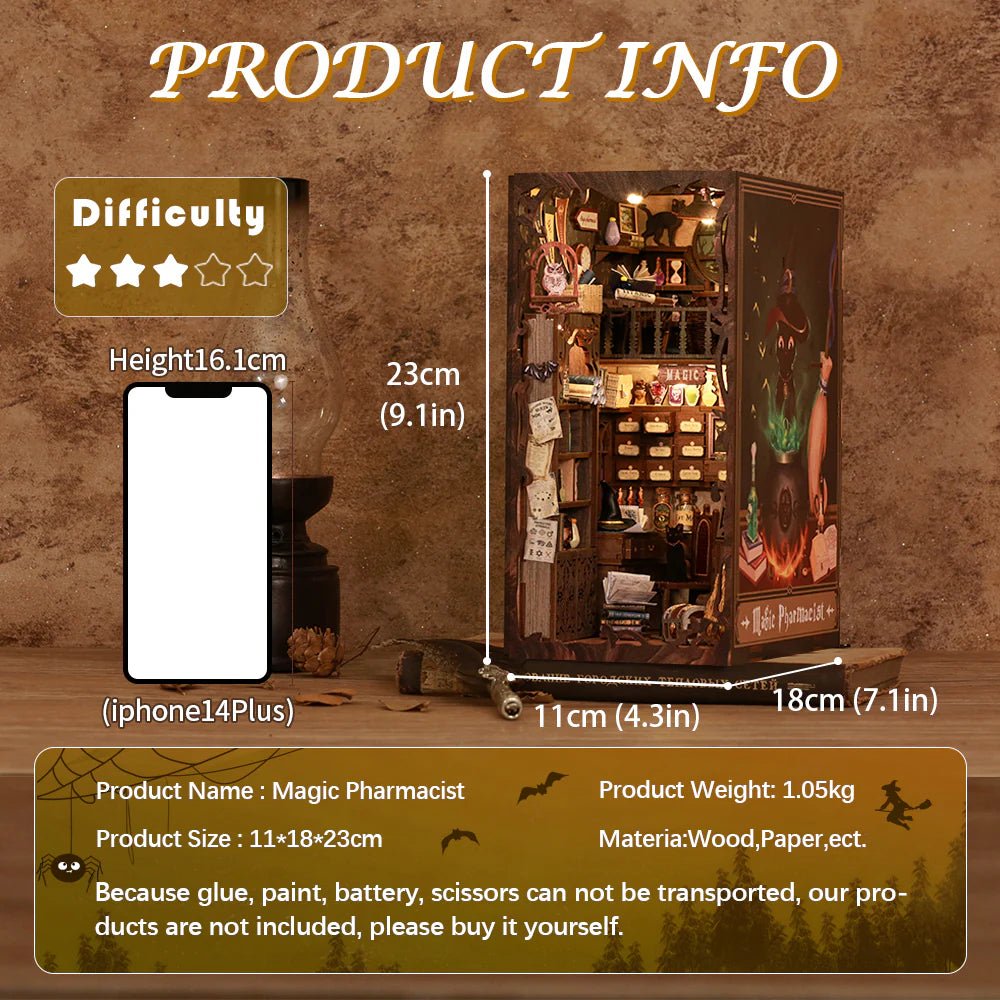 Explorers 3D Wooden Puzzle Bookend Magic Pharmacist 282 Pcs - Explorers Gifts