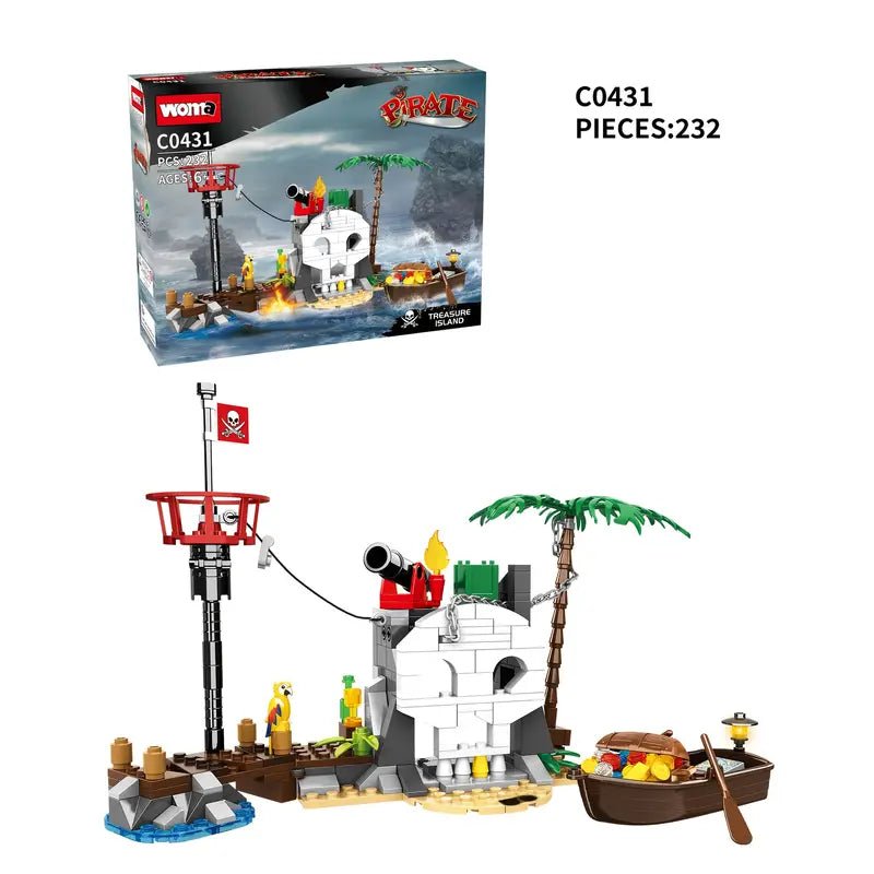 WOMA Pirate Treasure Island Block Toys 1546 Pcs - Explorers Gifts