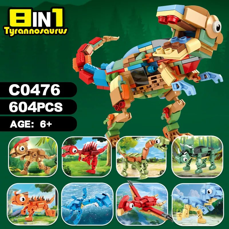 WOMA Tyrannosaurus Block Toys 8 in 1604 Pcs - Explorers Gifts