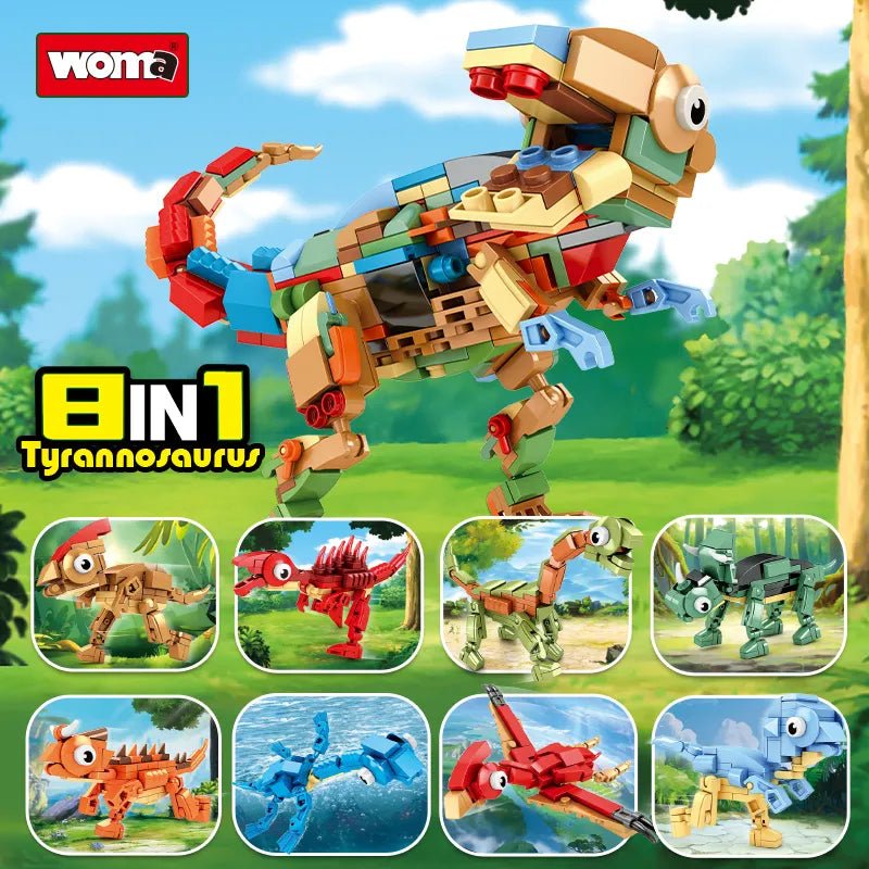 WOMA Tyrannosaurus Block Toys 8 in 1604 Pcs - Explorers Gifts