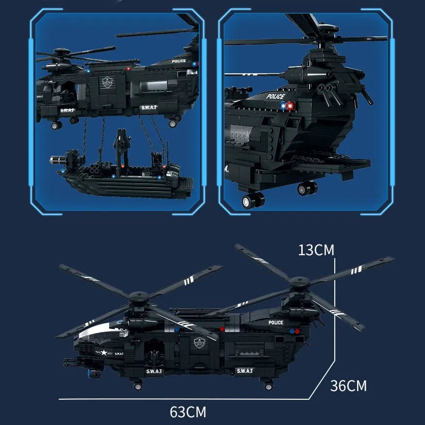 WOMA The Air Freighter SWAT Anti - Riot Force Block Toys 1251 Pcs - Explorers Gifts