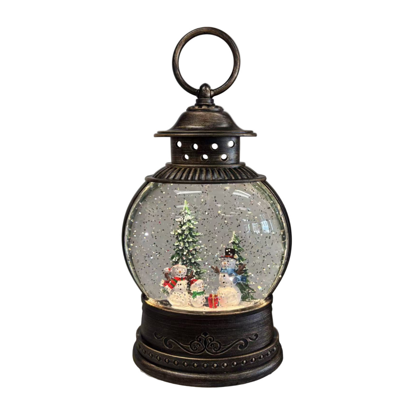 Explorers Three Snowmen Snow Water Lantern Round WDL-2103C