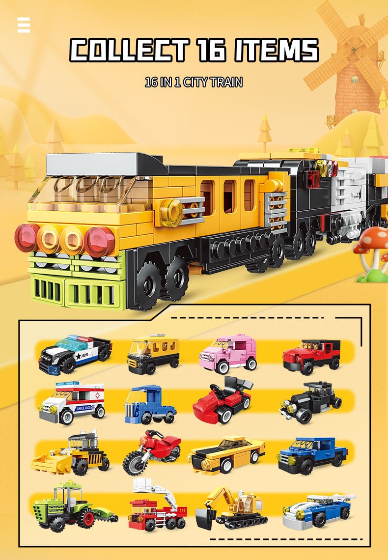WOMA City Train Block Toys 16 in 1710 Pcs - Explorers Gifts