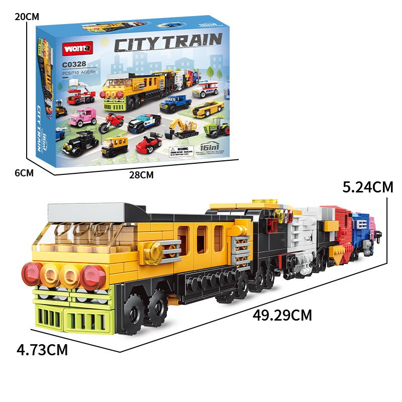 WOMA City Train Block Toys 16 in 1710 Pcs - Explorers Gifts
