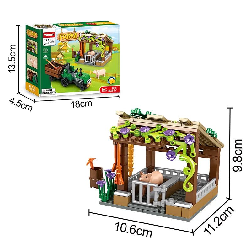WOMA Farm The Pigsty Block Toys 190 Pcs - Explorers Gifts