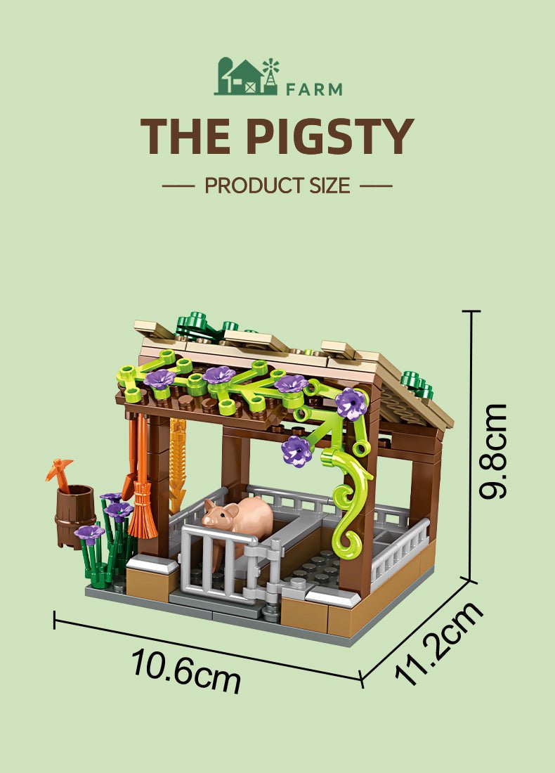 WOMA Farm The Pigsty Block Toys 190 Pcs - Explorers Gifts